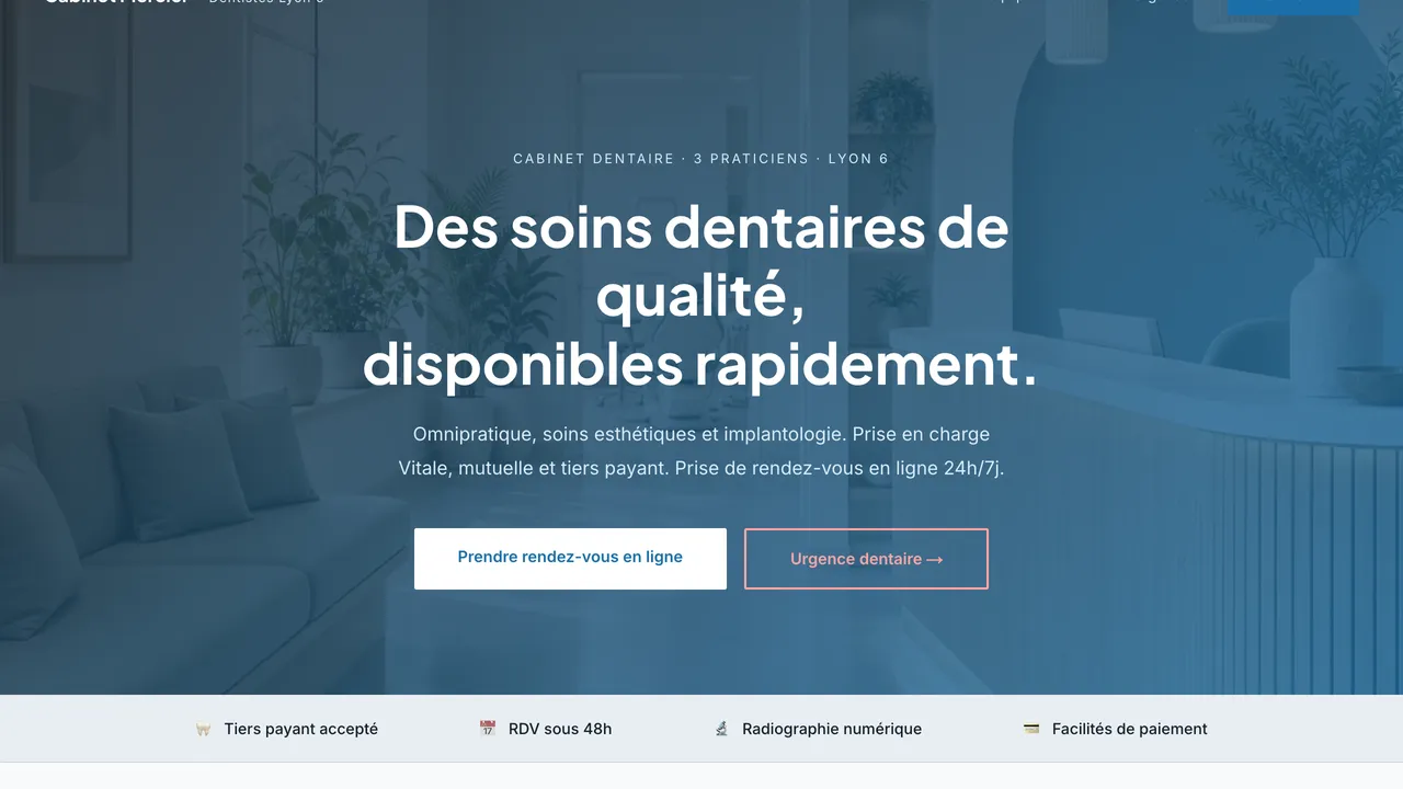Aperçu du site — Cabinet Dentaire Mercier